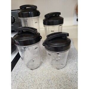 ninja blender replacement cups, 4 With Lids, 4" To 8"